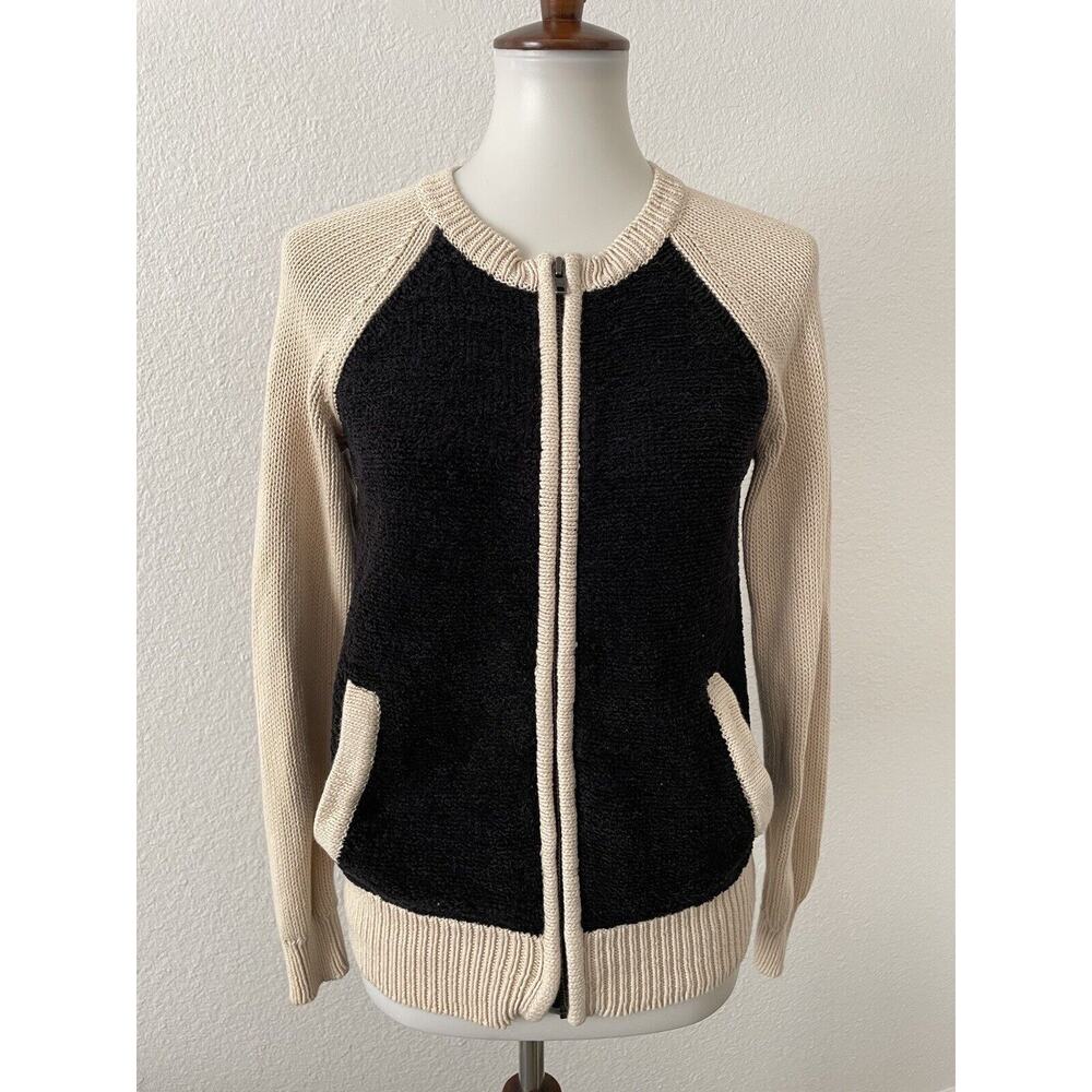 Madewell Cardigan Sweater Colorblock Stretch Knit FLAW